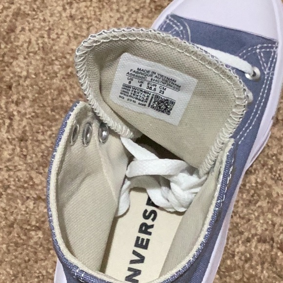 Converse Light Blue High Top Platform Sneakers - Size 6 - Picture 5 of 8